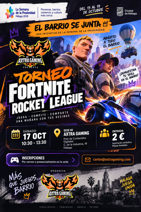 El Barrio se Junta a Jugar – Torneo de Fortnite y Rocket League