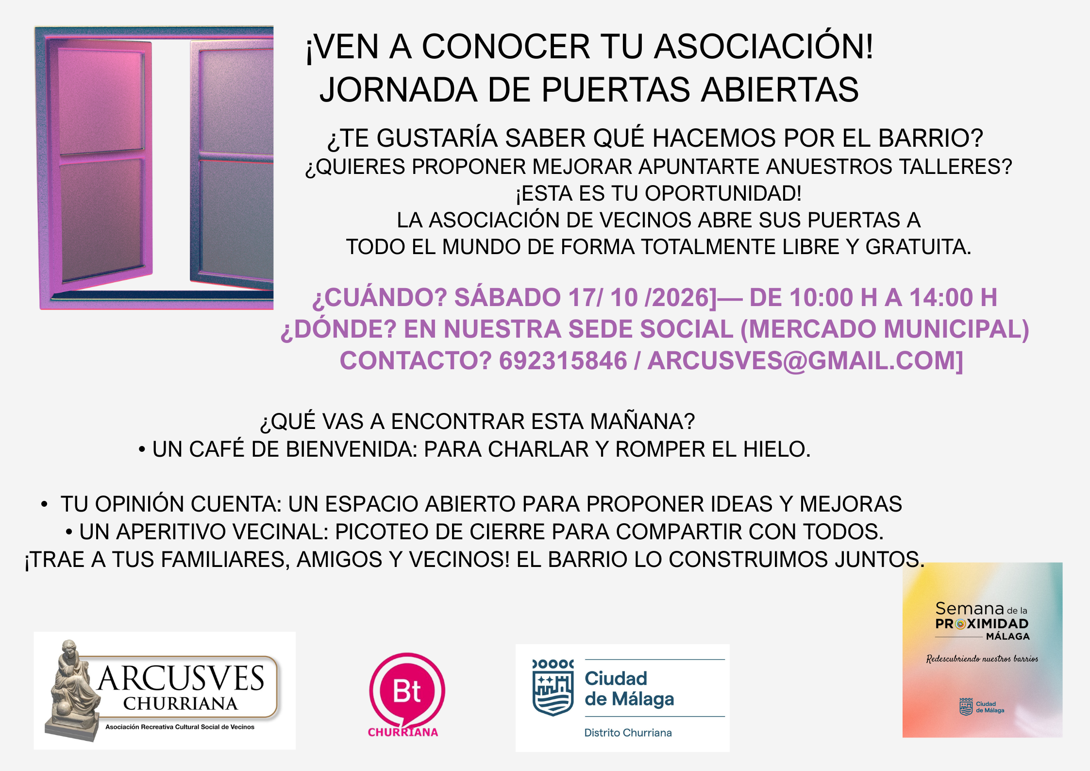 Ven a conocer tu asociación: jornada de puertas abiertas