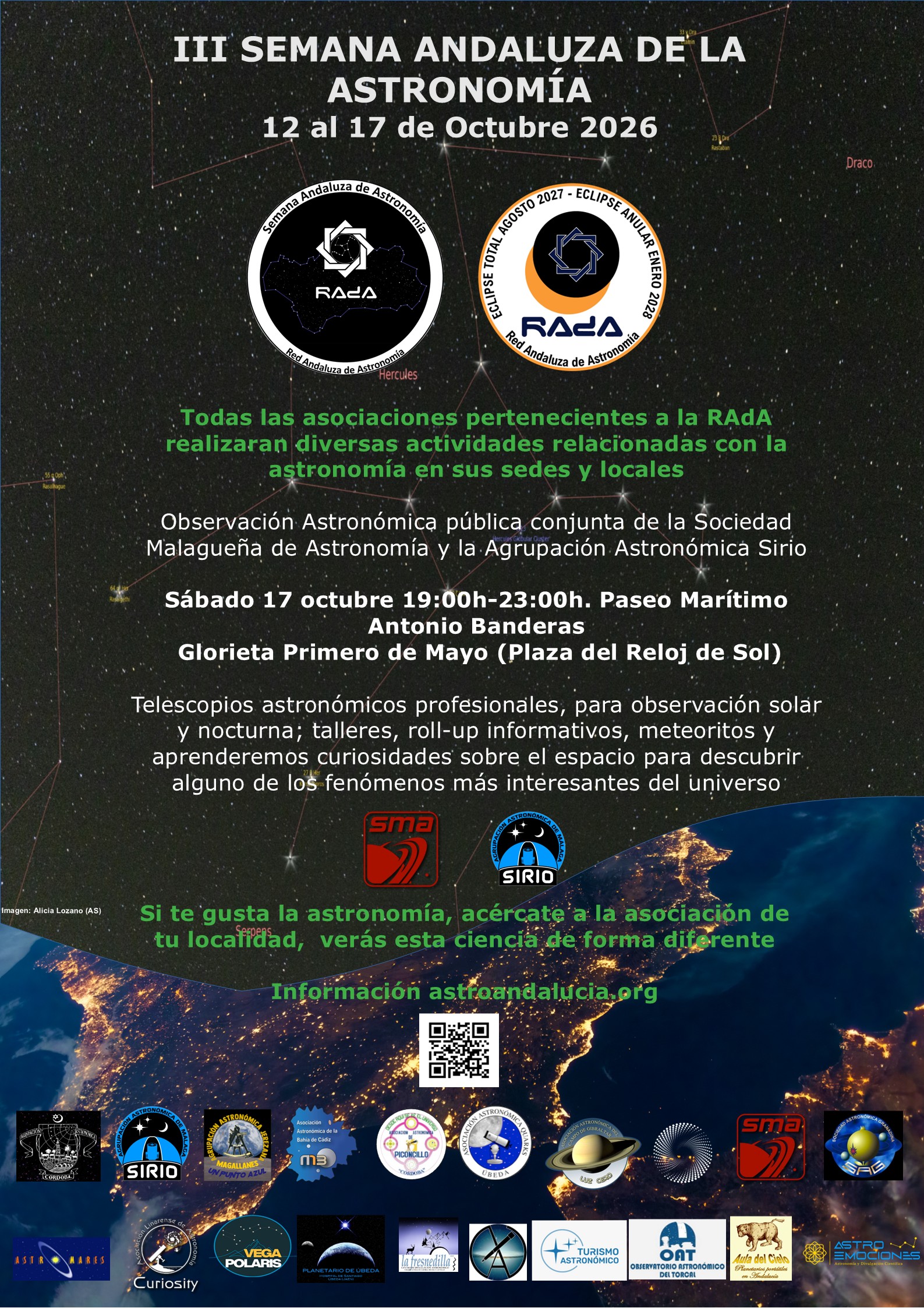 III SEMANA ANDALUZA DE LA ASTRONOMÍA OBSERVACIÓN ASTRONÓMICA PÚBLICA